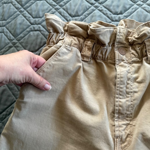 Mother The Yoyo Ruffle Greaser Ankle Pant Tan Paper Bag Waist Size 26 - Picture 5 of 16